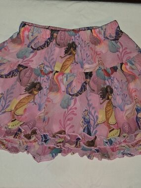 Disney Little Mermaid Pink Mermaid & Princess Tiered Skirt SZ 3T